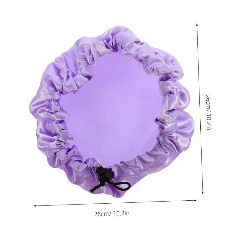 2Pcs Shower Cap For Women Long Hair Breathable Elastic Spa Bath Hair Cover - Image 3