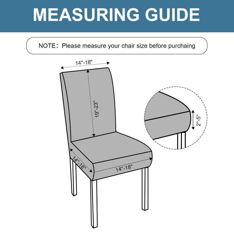 Genina Genina Waterproof Chair Covers for Dining Room  Stretch Jacquard Dining Chair Slipcovers Removable Washable Chair Protector for Kitchen  Hotel  Restaurant (Leaves-Dark Gray  4 PCS)  - Image 4