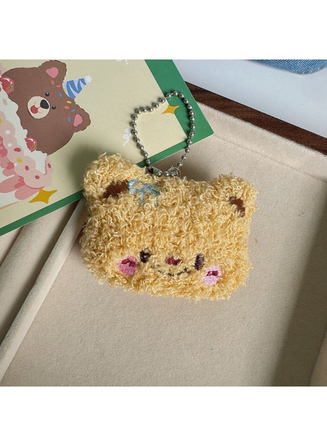 Squeaking Style Thai Butter Bear Plush Pendant Cute Cartoon Girl Heart Key Chain Gift