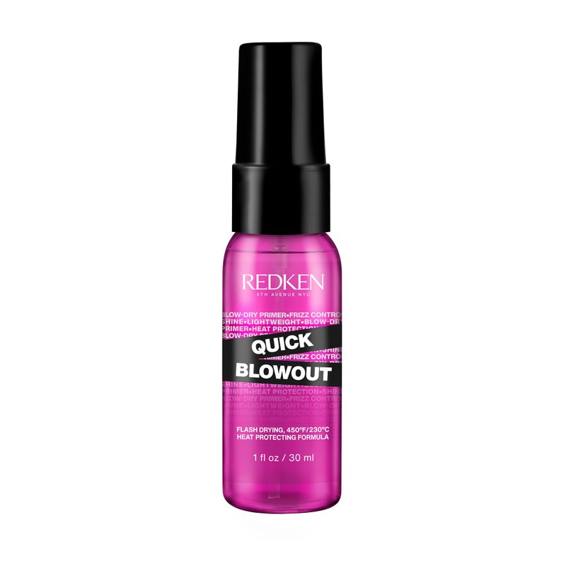 Redken Quick Blowout Heat Protectant Spray For All Hair Types - Smooths & Adds Shine, Lightweight Blowdry Styling Primer with Heat Protection, 1 Fl Oz - Image 1