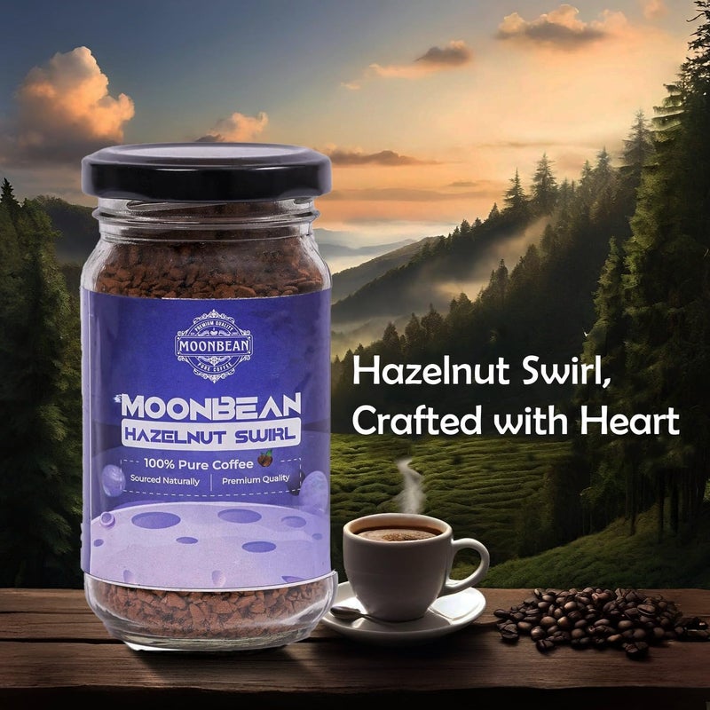 Moonbean Hazelnut Instant Coffee 50g Jar | 100% Pure Arabica | Premium Freeze-Dried Instant Coffee with Smooth & Nutty Hazelnut Flavor | Rich Aroma & Taste | No Added Sugar | Perfect for Hot & Cold Brews - Image 4