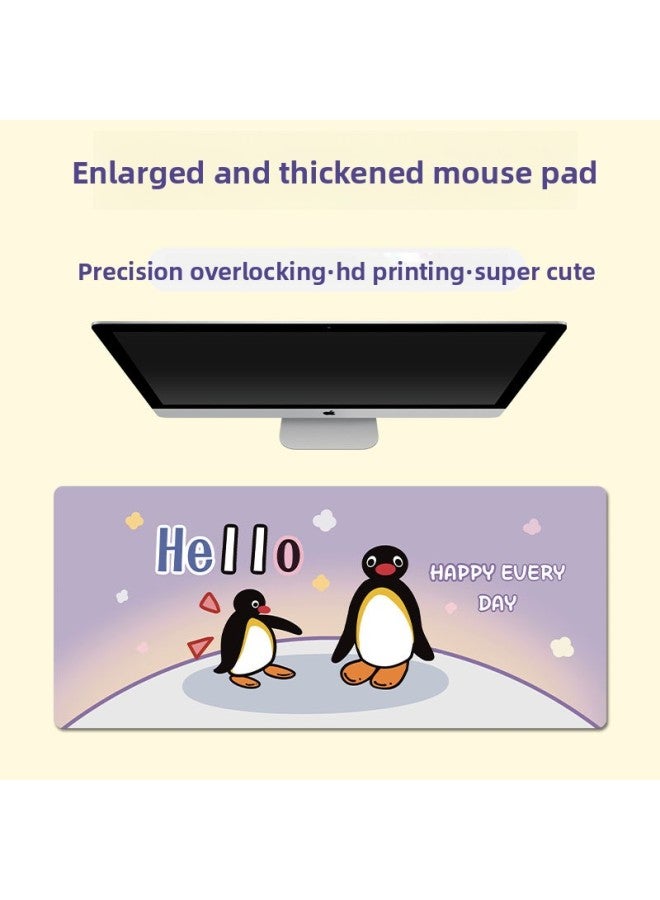 Mouse Pad Penguin Large Keyboard Pad Extra-large Thickened Lock Edge Large Office Desk Mat Oversized Dirt-resistant Non-slip Desk Mat 
