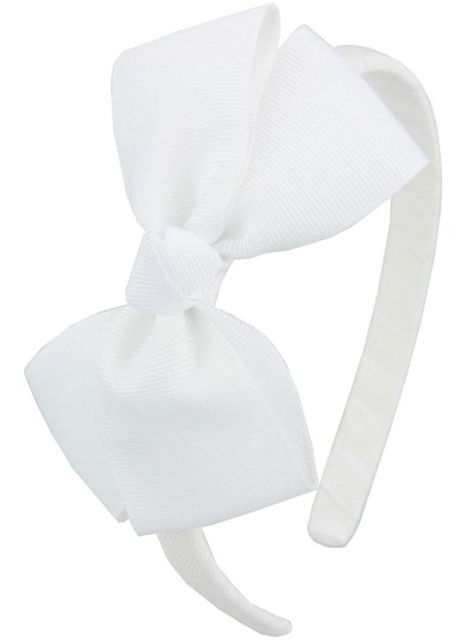 7Rainbows 7Rainbows (White) - Fashion Cute White Bow Headband for Girls Toddlers  - Image 1