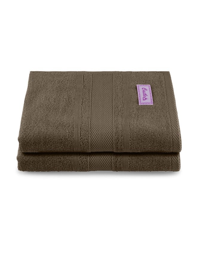 BYFT Home Castle (Beige) Premium Cotton Bath Towel (70 X 140 Cm-Set Of 2) Highly Absorbent, High Quality Bath Linen With Diamond Dobby 550 Gsm - Image 2