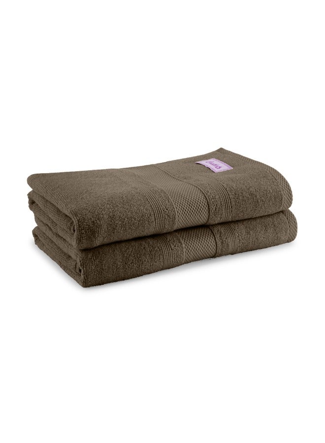 BYFT Home Castle (Beige) Premium Cotton Bath Towel (70 X 140 Cm-Set Of 2) Highly Absorbent, High Quality Bath Linen With Diamond Dobby 550 Gsm - Image 4