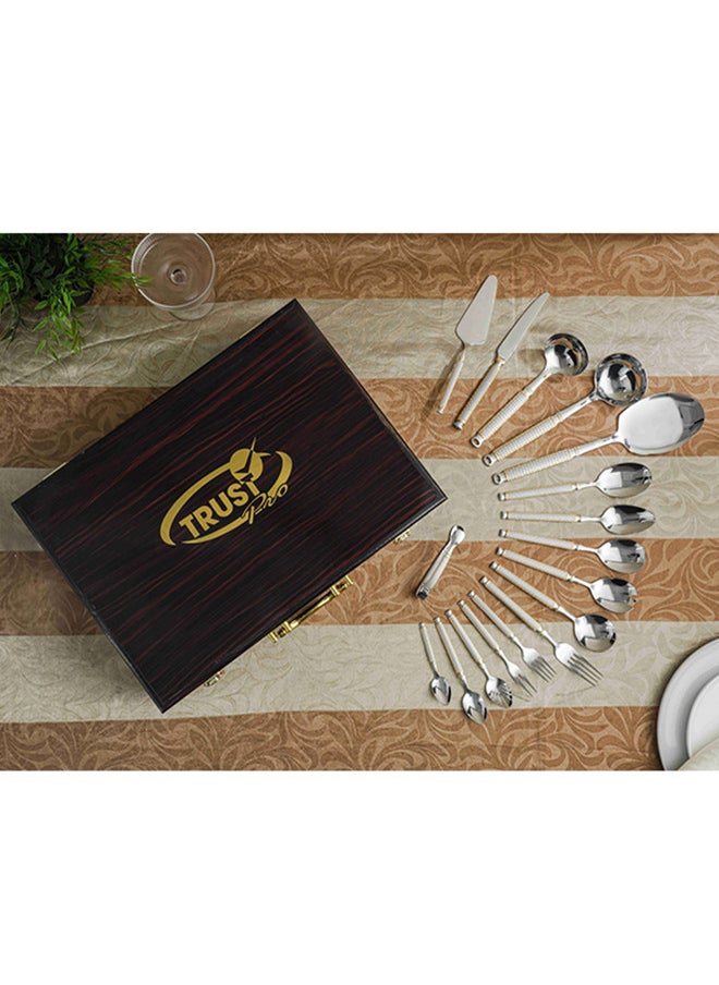 Trust 86-Piece Stainless Steel Cutlery Set Silver/Gold, Service for 12  - Image 2