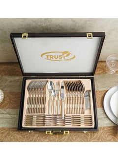 Trust 86-Piece Stainless Steel Cutlery Set Silver/Gold, Service for 12  - Image 4
