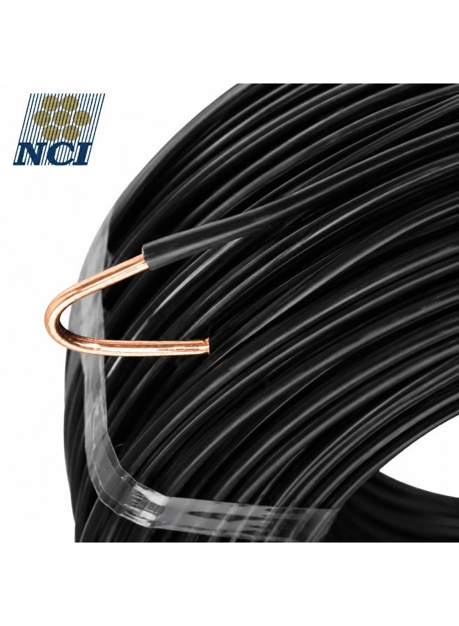 NCI سلك كهربائي NCI مقاس 2.5 مم × 1 كور نحاس معزول PVC جهد 750 فولت (H07V-R) بطول 92 متر (100 ياردة) - سلك تمديدات كهربائية للمباني - لون أسود - الإمارات - Image 4