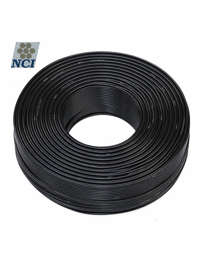 NCI سلك كهربائي NCI مقاس 2.5 مم × 1 كور نحاس معزول PVC جهد 750 فولت (H07V-R) بطول 92 متر (100 ياردة) - سلك تمديدات كهربائية للمباني - لون أسود - الإمارات - Image 1