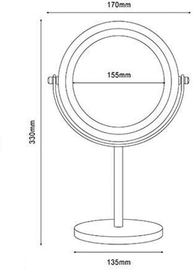 Magnifying Mirror With Light 10x Magnification Lighted Makeup Mirror 7 Inch Lighted Vanity Mirror LED Natural White Light Double Sided With Stand (Color : Silver Size : 7") - Image 2