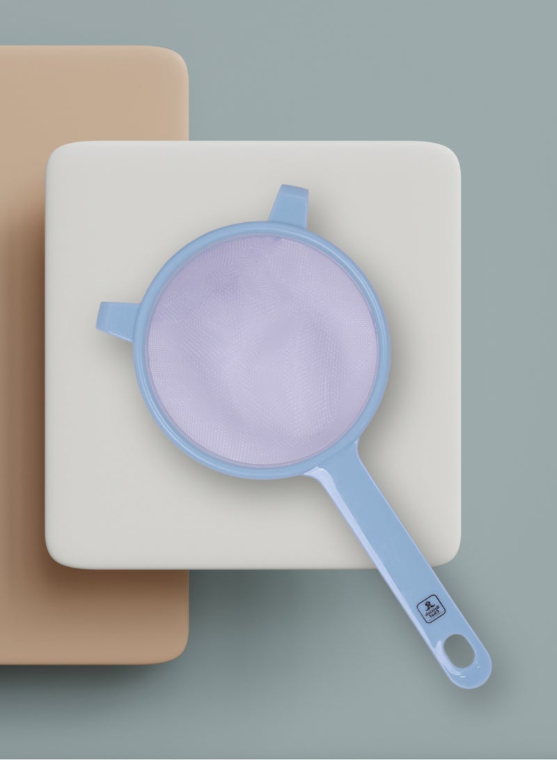 British Chef Multipurpose Kitchen Strainer | 14cm Mesh Sieve with Handle | Durable Plastic and Fine Mesh Filter |Ideal for draining pasta, rinsing fruits, and filtering sauces-Blue - Image 4