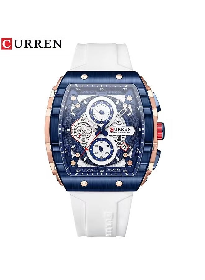CURREN Top Brand Men's Watches Luxury Square Quartz Wristwatch Waterproof Luminous Chronograph Watch for Men Date Clock - Image 1