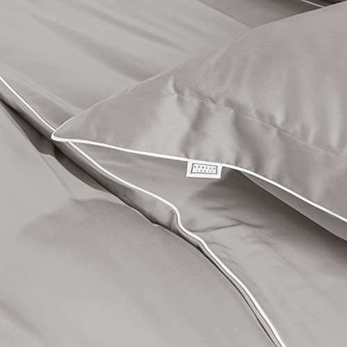 Spread Spain® Italian Cotton Closure Zipper, 500 Thread Count Light Grey King Size Duvet/Quilt Cover, Soft and Breathable, Lightweight King Duvet Cover (90" x 108" Inches) - Image 3