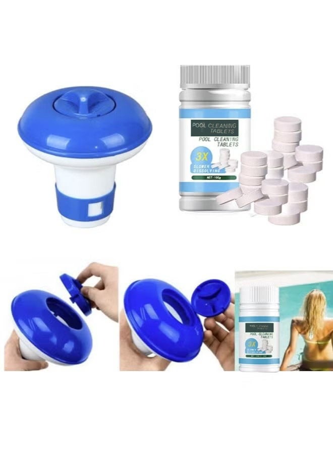 الضفدع الحقيقي مجموعة موزع أقراص تنقية حمامات السباحة مع عوامة تنظيف حمامات السباحة، 200 جرام - Image 5