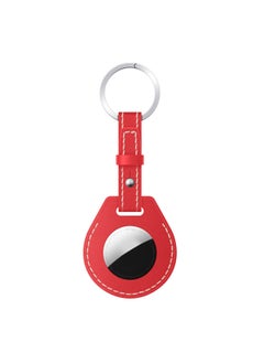 Applicable AirTag Protective Case 2024 For Apple AirTags Anti-lost Leather Protective Case Collar-Color:Red-Applicable Models:airtag