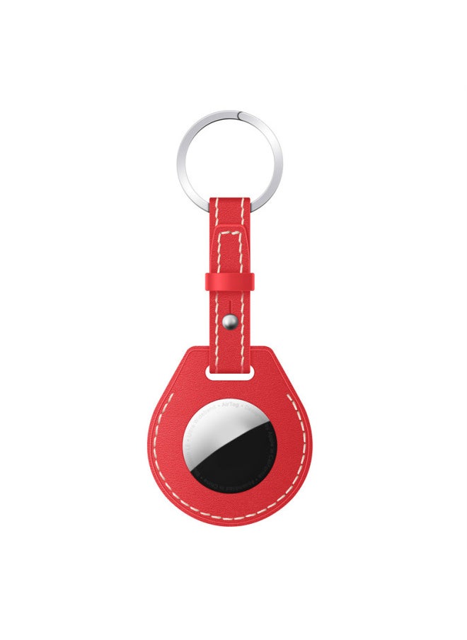 Generic - Applicable AirTag Protective Case 2024 For Apple AirTags Anti-lost Leather Protective Case Collar-Color:Red-Applicable Models:airtag - Image 1