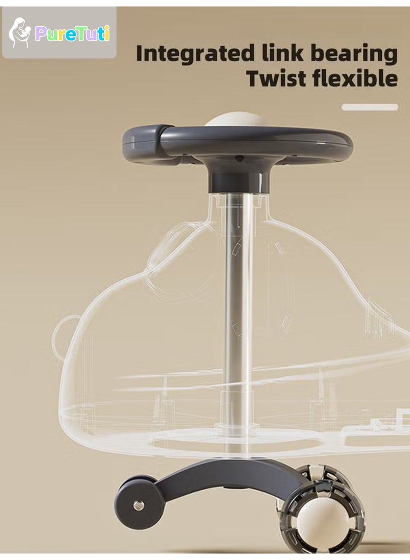 طفل نقي سيارة ركوب للأطفال، سيارة هزازة مع عجلة LED من البولي يوريثان، إضاءة وموسيقى، سيارة متأرجحة للأطفال، سيارة ركوب للأطفال مع صندوق تخزين للأطفال من سن 2 إلى 8 سنوات - Image 3