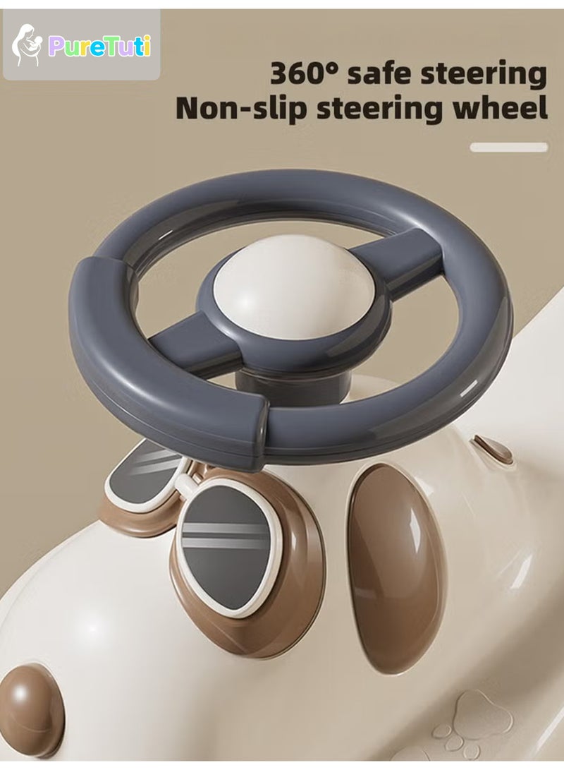 طفل نقي سيارة ركوب للأطفال، سيارة هزازة مع عجلة LED من البولي يوريثان، إضاءة وموسيقى، سيارة متأرجحة للأطفال، سيارة ركوب للأطفال مع صندوق تخزين للأطفال من سن 2 إلى 8 سنوات - Image 4