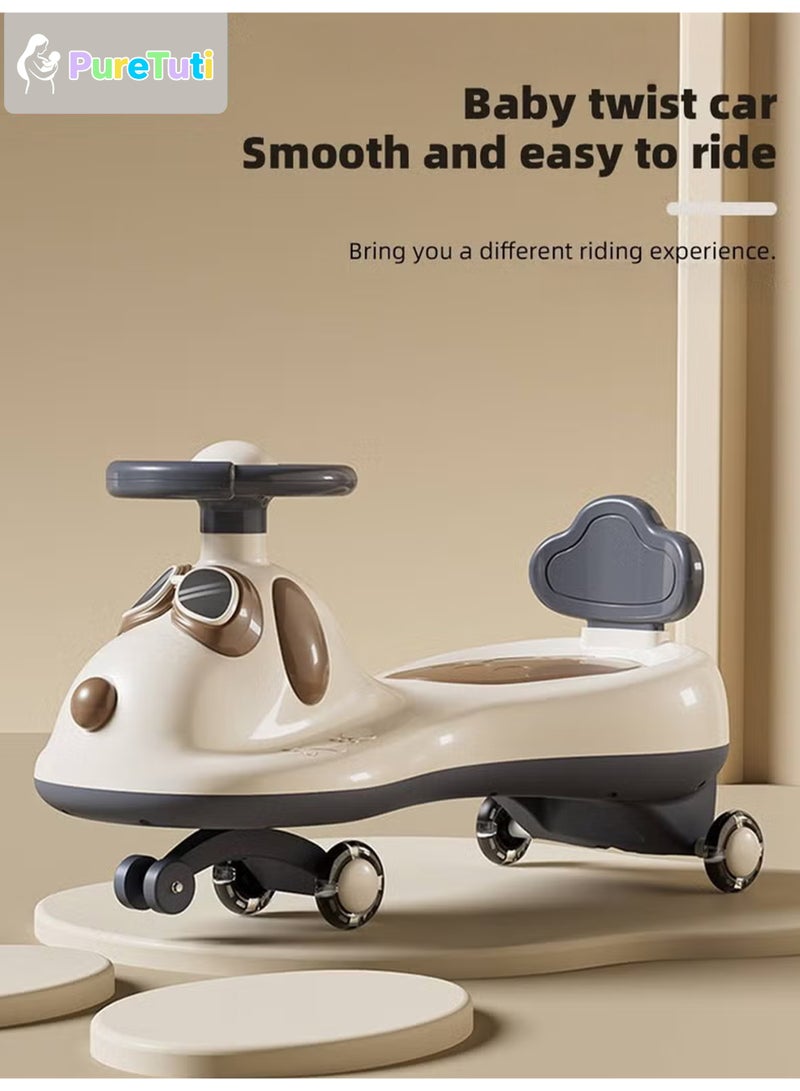 طفل نقي سيارة ركوب للأطفال، سيارة هزازة مع عجلة LED من البولي يوريثان، إضاءة وموسيقى، سيارة متأرجحة للأطفال، سيارة ركوب للأطفال مع صندوق تخزين للأطفال من سن 2 إلى 8 سنوات - Image 2