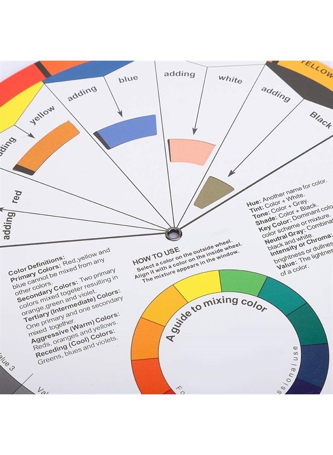 ZJchao Color Wheel, 2pcs Paint Mixing Learning Guide Art Class Teaching Tool Color Scheme Guide for Paint Permanent Eyebrow Lip Body Tattoo - Image 5