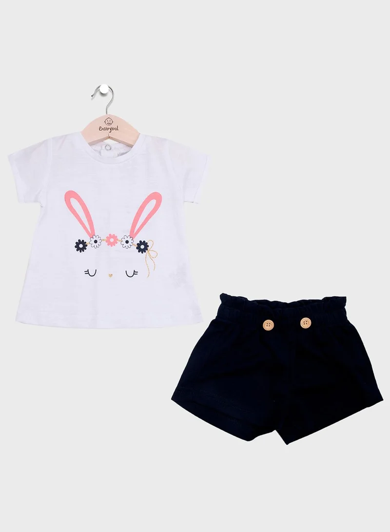 Babybol Infant Graphic T-Shirt & Shorts Set