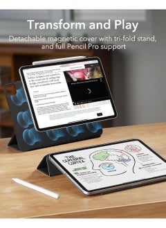 Rock Pow Case For iPad Pro 13 Inch Case M4(2024) Powerful Magnetic Attachment Slim Trifold Stand Case Supports Pencil Pro and Pencil(USB-C) Auto Wake/Sleep Durable Protection Rebound Series  - Image 3