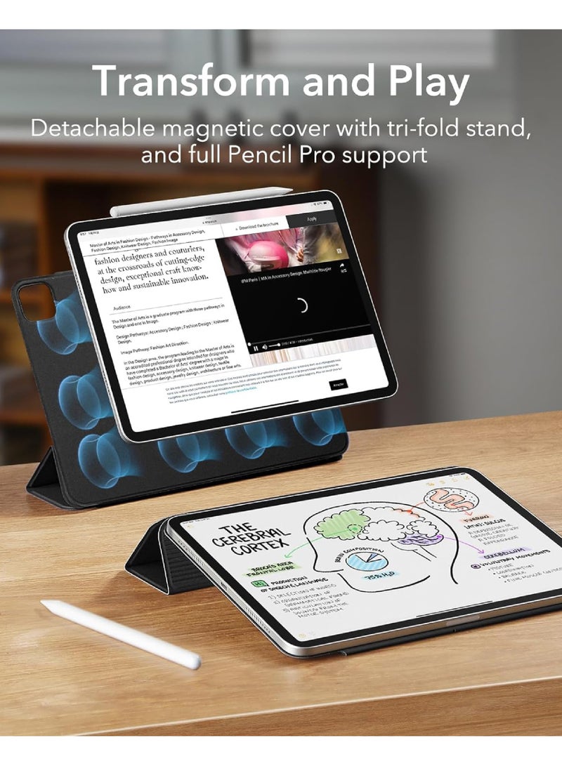 Rock Pow Case For iPad Pro 13 Inch Case M4(2024) Powerful Magnetic Attachment Slim Trifold Stand Case Supports Pencil Pro and Pencil(USB-C) Auto Wake/Sleep Durable Protection Rebound Series - Image 3