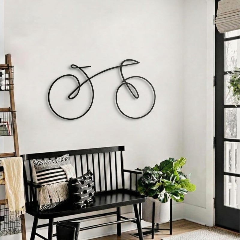 DEKADRON Metal Wall Art - Line Bicycle, Geometric Bike Sign, Home Living Room Decor, Cyclist Gift (18" W x 10" H / 45x25cm) - Image 5