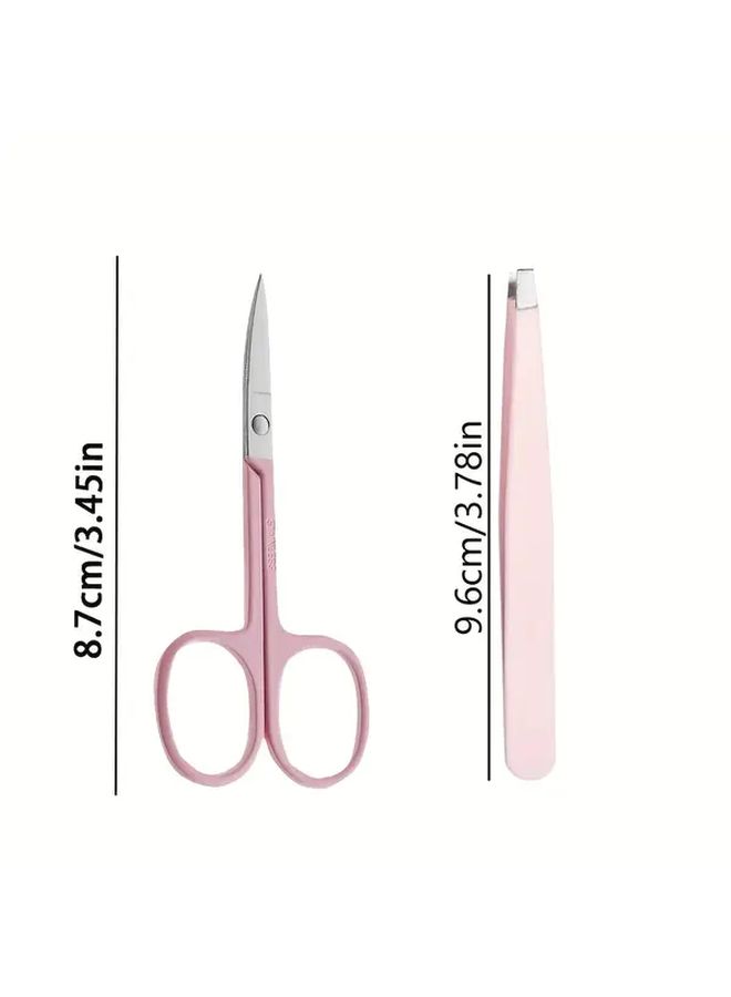 Silvery Eyebrow Grooming Kit Scissors And Tweezers For Hair Removal - Image 4