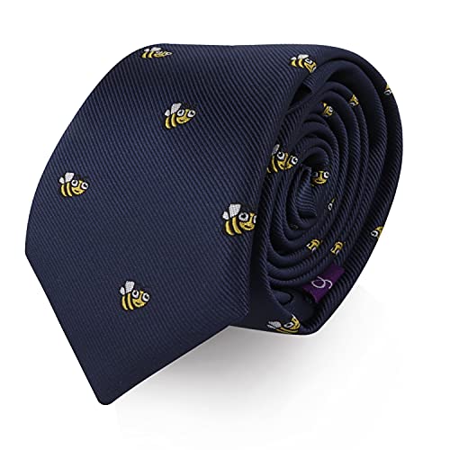 AUSCUFFLINKS Honey Bee Neckties Present for Men | Bee Animal Lover Neck Ties | Insect Funky Happy Novelty Cute Ties for Him (BEE) - Image 1