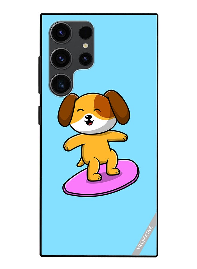 VR CREATIVE Protective Case Cover For Samsung Galaxy S24 Ultra Surf Dog Design Multicolour - Image 1