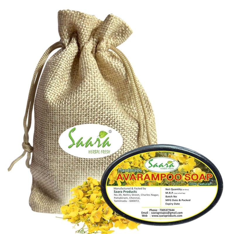VS Products Handmade Herbal Avarampoo Soap 90g Pack of 8 For Removes Dark Spots Pigmentation And Uneven Skin Tone Pack of 8 - Image 1