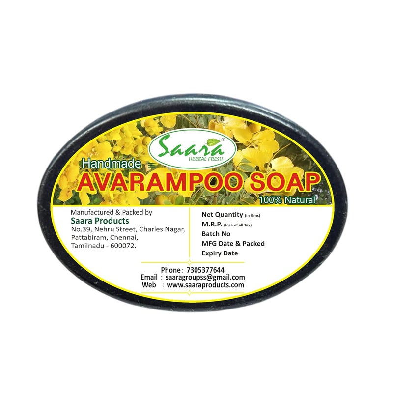 VS Products Handmade Herbal Avarampoo Soap 90g Pack of 8 For Removes Dark Spots Pigmentation And Uneven Skin Tone Pack of 8 - Image 4