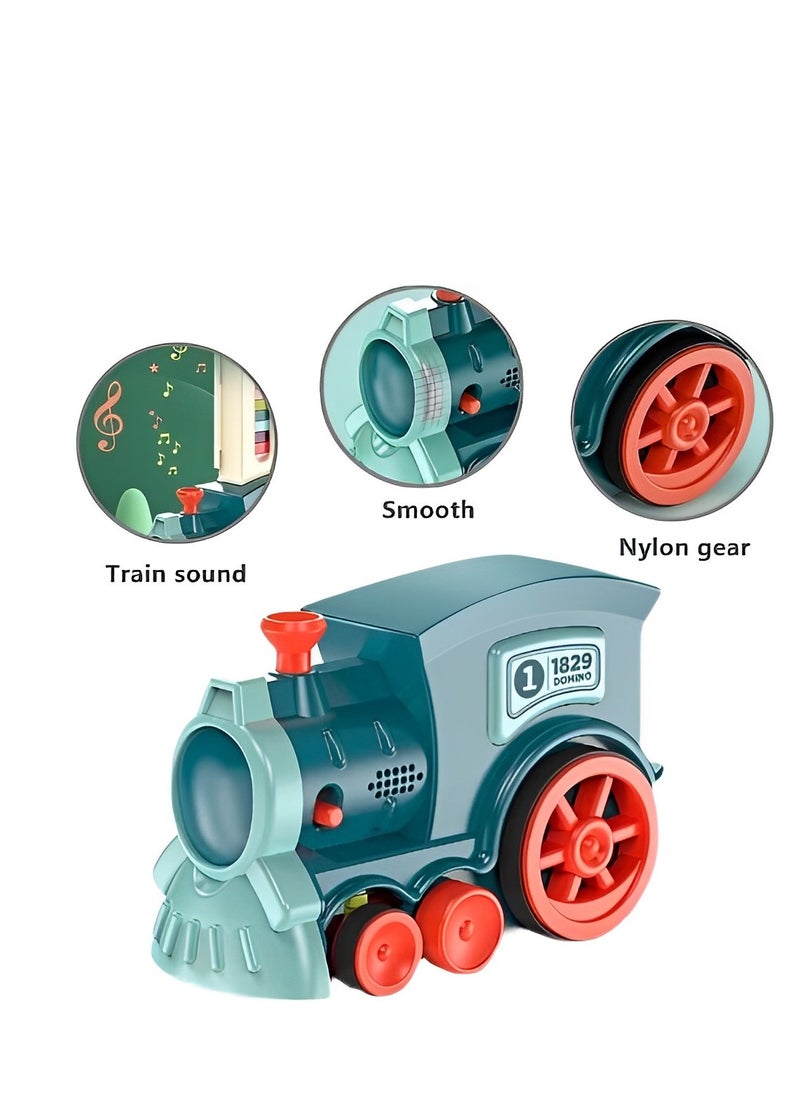 Kids Electric Domino Train Car With Sound & Light Automatic Laying Dominoes Brick toy  - Image 2
