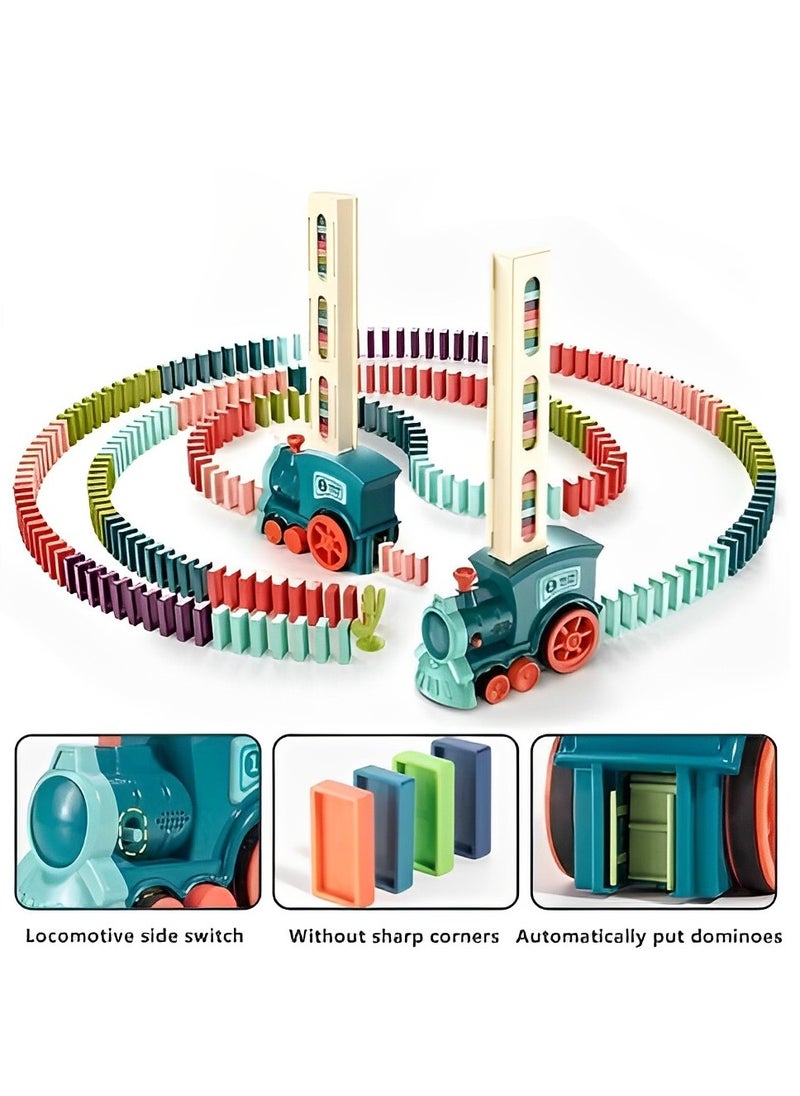 Kids Electric Domino Train Car With Sound & Light Automatic Laying Dominoes Brick toy  - Image 4