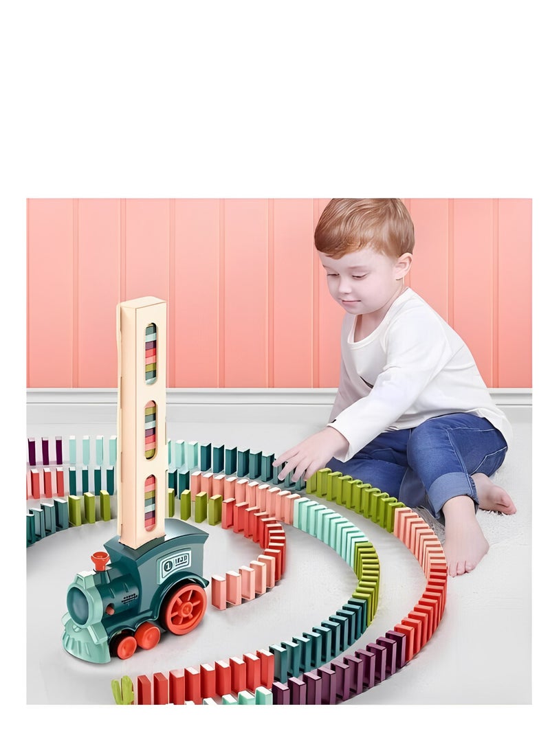Kids Electric Domino Train Car With Sound & Light Automatic Laying Dominoes Brick toy  - Image 5