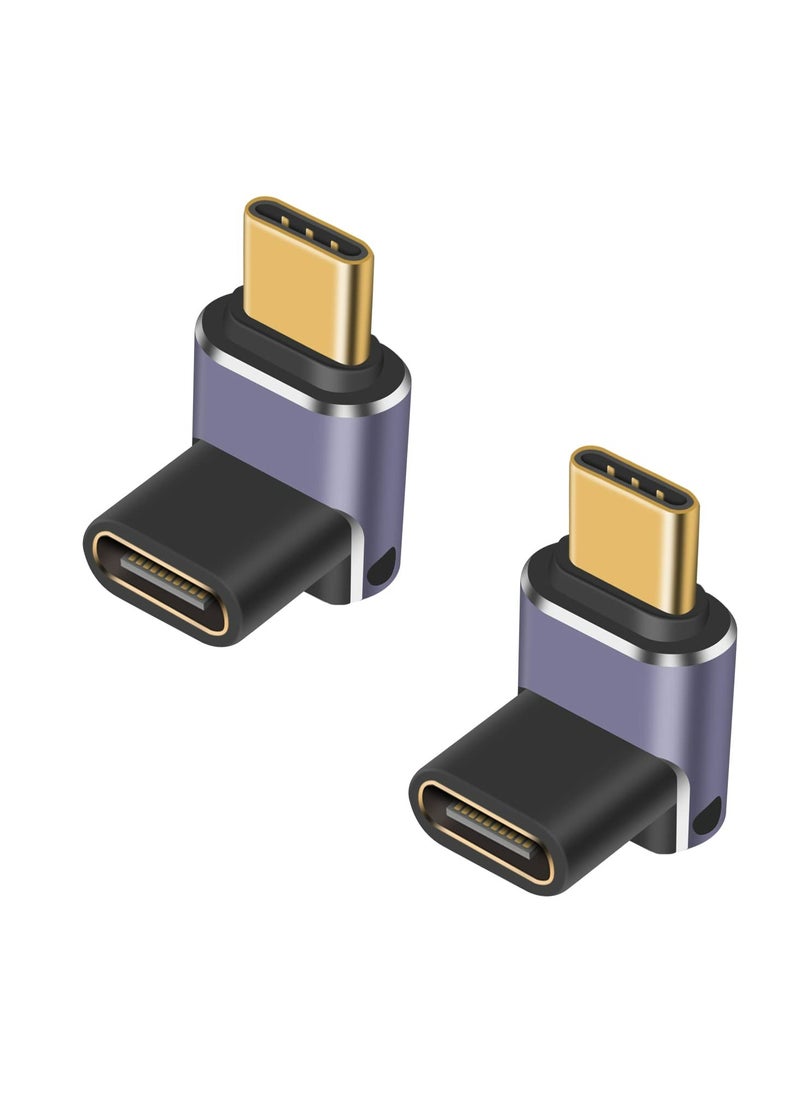 CMGTYYD 240W USB C 90 Degree Adapter, 90 Degree USB C Adapter 40Gbps, USB C Adapter Up & Down USB C Male to Female Connector with 8K Video Display for ipad, MacBook, Thunderbolt, USB4, 2pack  - Image 1