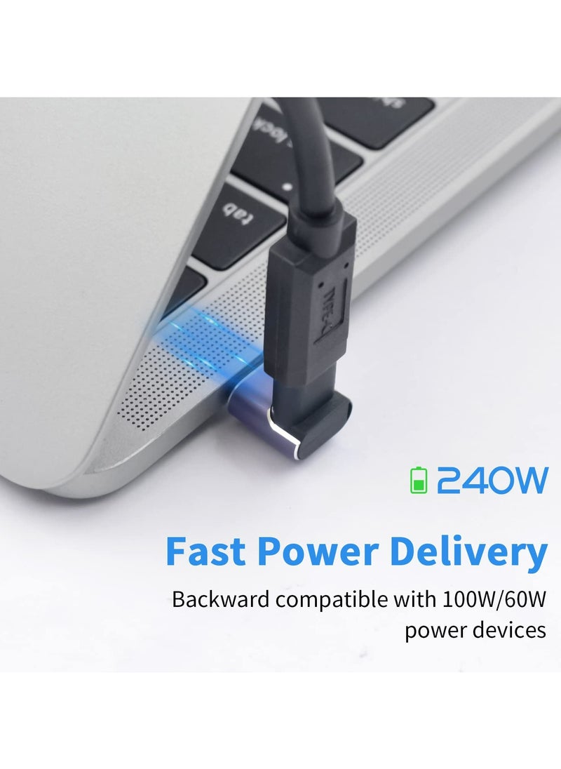 CMGTYYD 240W USB C 90 Degree Adapter, 90 Degree USB C Adapter 40Gbps, USB C Adapter Up & Down USB C Male to Female Connector with 8K Video Display for ipad, MacBook, Thunderbolt, USB4, 2pack  - Image 2