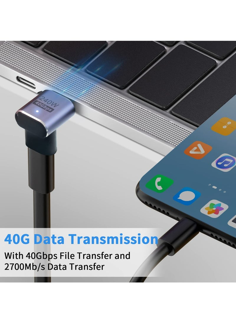 CMGTYYD 240W USB C 90 Degree Adapter, 90 Degree USB C Adapter 40Gbps, USB C Adapter Up & Down USB C Male to Female Connector with 8K Video Display for ipad, MacBook, Thunderbolt, USB4, 2pack  - Image 3