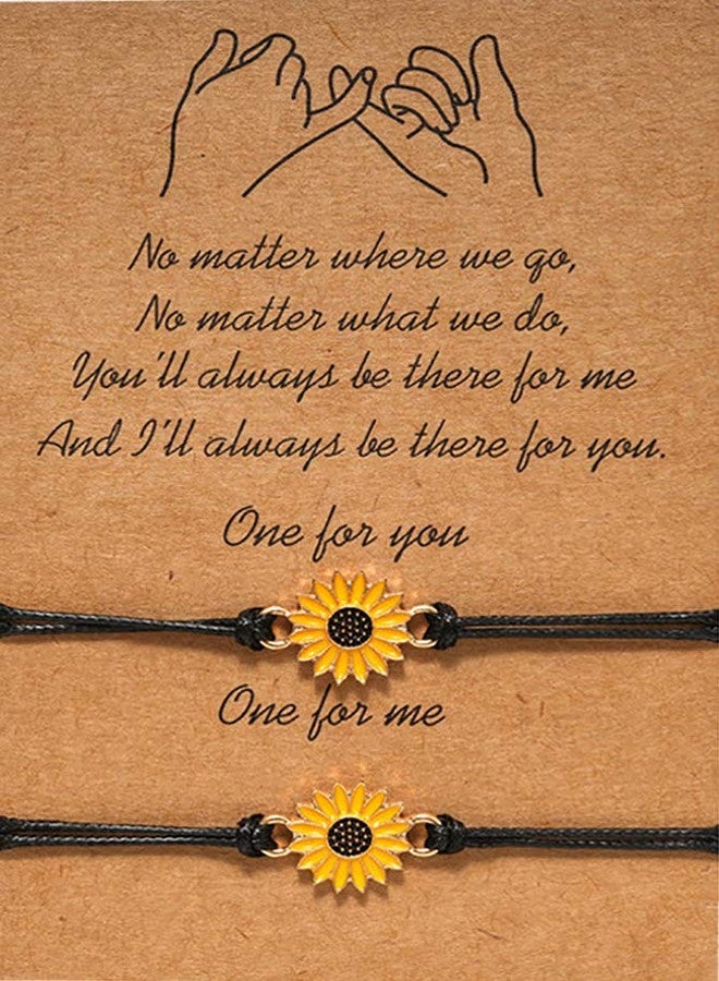 CSIYANJRY99 Back to School Mommy and Me Matching Bracelet Set - First Day of Kindergarten Pinky Promise Sunflower Bracelets - Image 1