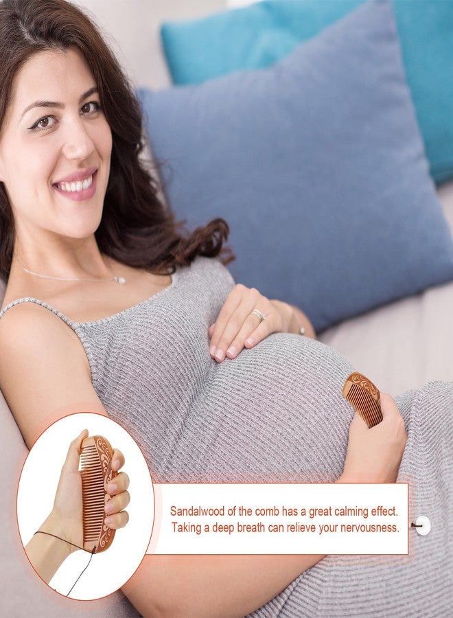 XIHIRCD Labor Comb Set, Wooden Birthing Comb Classic Phoenix Pattern Decoration Childbirth Hair Comb Pregnancy Gift Delivery Essentials Care Package for New Moms Women, with Pendant, Pouch, Box - Image 5