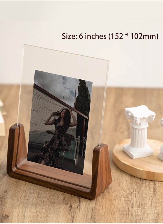 INSENSE 6" Solid Wood And Acrylic Picture Frame  - Image 1