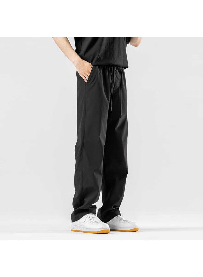 Swamp Area Men's Summer Soft Shell Quick-drying Straight-leg Casual Mountaineering Pants Ks001 Black L - Image 4