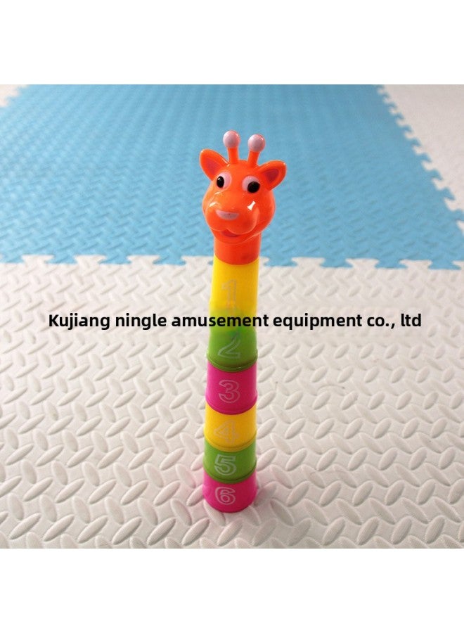 Kindergarten Giraffe Stacking Loop Children's Feeling Toy Parent-Child Throwing Loop Baby Happy Loop-Color:Giraffe Ring  - Image 2