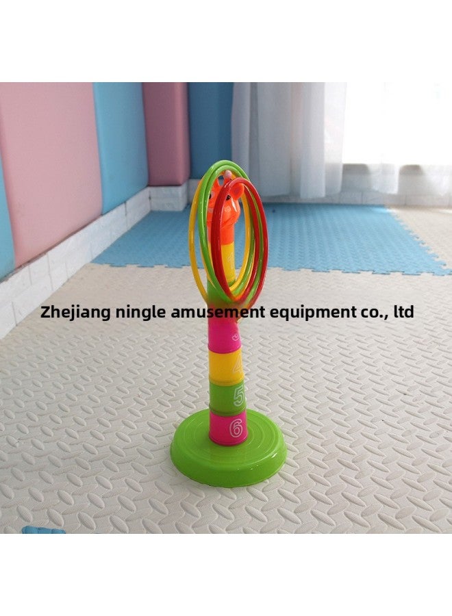 Kindergarten Giraffe Stacking Loop Children's Feeling Toy Parent-Child Throwing Loop Baby Happy Loop-Color:Giraffe Ring  - Image 1