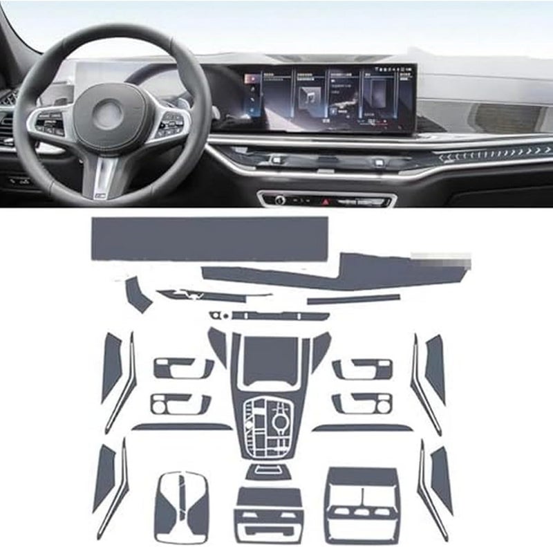 فيلم واقي شفاف لواجهة الكونسول الأمامي لسيارات BMW X5 X6 G65 G66 لعام 2024، مقاوم للخدوش - Image 5