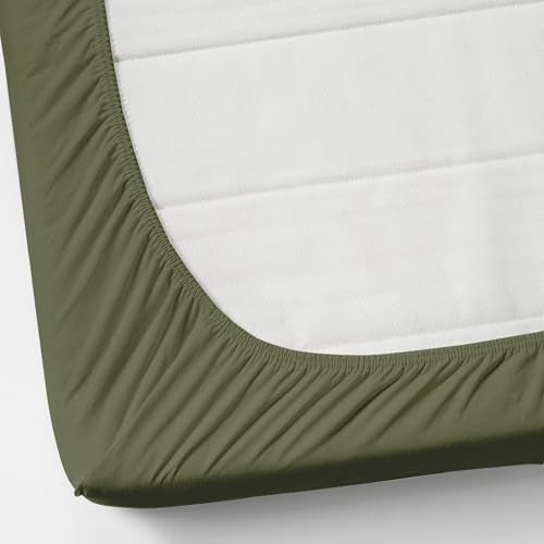 TIB® Glace Cotton King Size Elastic Bedsheet with 2 Pillow Covers, 140 GSM, 72x78x8 Inches. (Dark Green) - Image 3