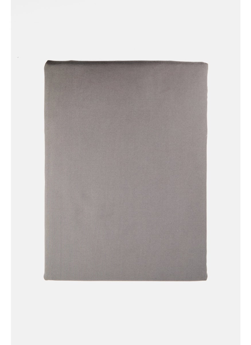 Cotton home 3 Pieces Plain Fitted Sheet With Pillow Case, Dark Grey  - Image 2