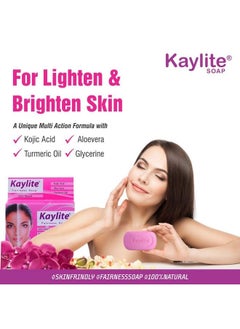 Kaylite Skin Whitening Soap 75 Gm Kojic Acid Aloe Vera & Turmeric Oil Soap (Soaps 4 Pc Set)  - Image 3