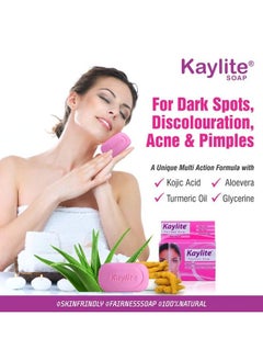Kaylite Skin Whitening Soap 75 Gm Kojic Acid Aloe Vera & Turmeric Oil Soap (Soaps 4 Pc Set)  - Image 4
